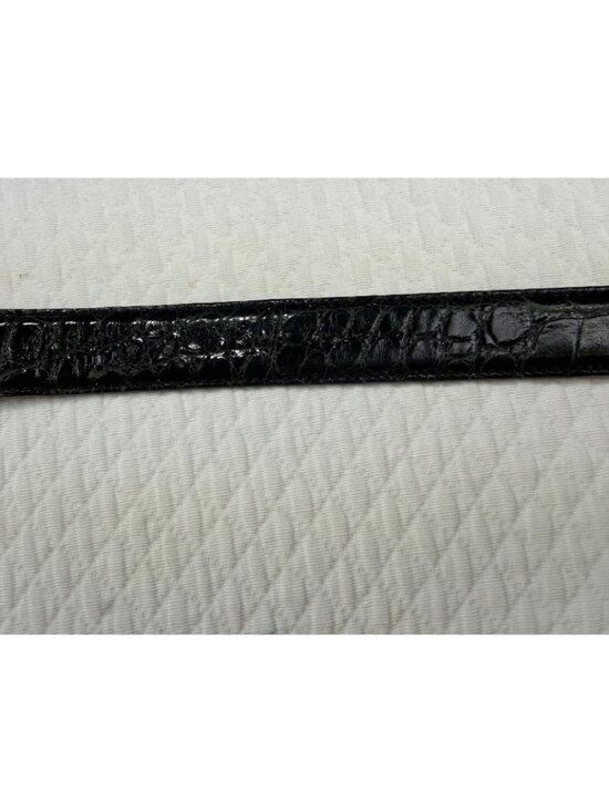 Polo Ralph Lauren Sterling Buckle Genuine American Alligator Belt Italy 32-34 main image 11